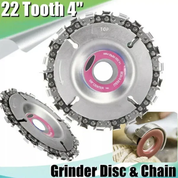 Angle Grinder Disc Saw Blade Chain Disc Woodworking Saw Disc with 4 inch and Fine 22 Teeth Stainless Steel Grinder Blades - Image 3