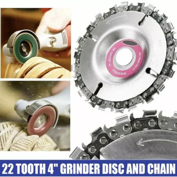 Angle Grinder Disc Saw Blade Chain Disc Woodworking Saw Disc with 4 inch and Fine 22 Teeth Stainless Steel Grinder Blades - Image 4