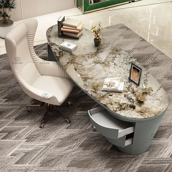 Upscale Luxury Ceo Manager Escritorio Boss Executive Computer Desk Furniture Modern Marble Home Desk